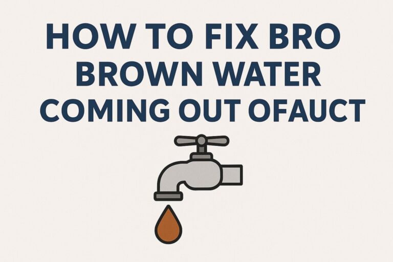 How to Fix Brown Water Coming Out of Faucet